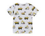 Bonivenshion Children's Cotton T-shirts Boys Crewneck Short Sleeve T-shirts Casual Cotton Tee Tops for Boys - Grey