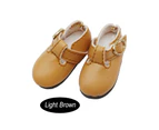 Delicate Craft Baby Doll Shoes Premium T-strap Buckle Fashion Girl Doll Sandal for Kids - Light Brown