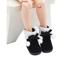 1 Pair Doll Boots Comfortable Touch Cuddly Fabric Cute Appearance Doll Short Boots for Kid - Black