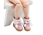 1 Pair Doll Boots Comfortable Touch Cuddly Fabric Cute Appearance Doll Short Boots for Kid - Pink