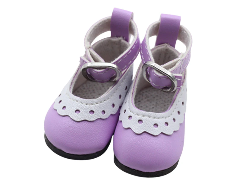 1 Pair Doll Shoes Practical Ability Excellent Workmanship Dollhouse Accessories Doll Shoes Accessory Girl Doll for 12-Inch Doll - Purple