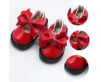 1Pair Doll Shoes Decorative Girlish Faux Leather Modern Little Doll Shoes Shooting Supplies - Red