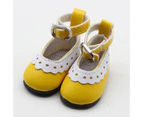 1 Pair Doll Shoes Practical Ability Excellent Workmanship Dollhouse Accessories Doll Shoes Accessory Girl Doll for 12-Inch Doll - Yellow