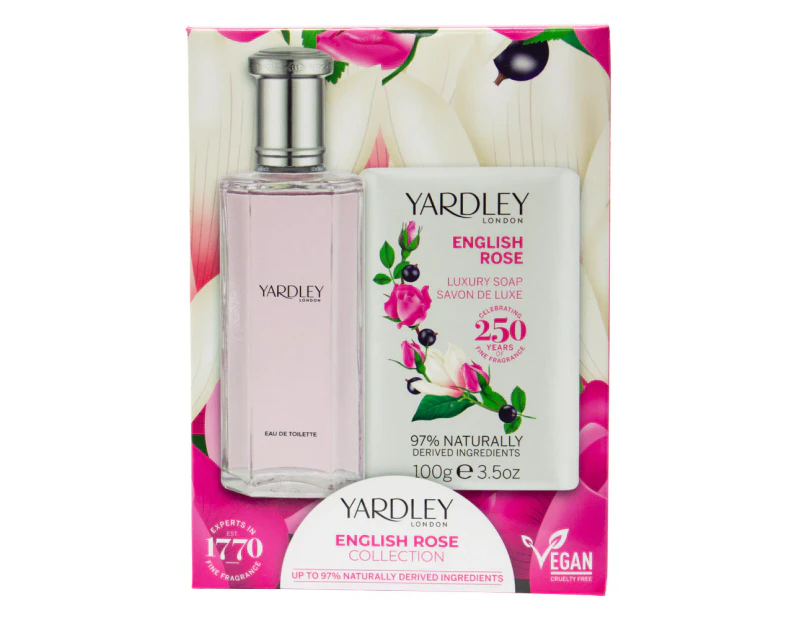 Yardley English Rose Gift Set 50ml Eau De Toilette and 100gm Soap