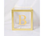 Gold Box Transparent Name Age Box Girl Boy Baby Shower Decorations Baby 1st 1 One Birthday Party Decor Gift Babyshower Supplies - B box