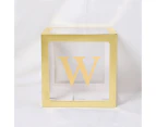 Gold Box Transparent Name Age Box Girl Boy Baby Shower Decorations Baby 1st 1 One Birthday Party Decor Gift Babyshower Supplies - W box
