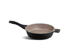 K2 3pc Ceramic Stone Deep Frying Pan Frypans Cookware Induction Non Stick Pan