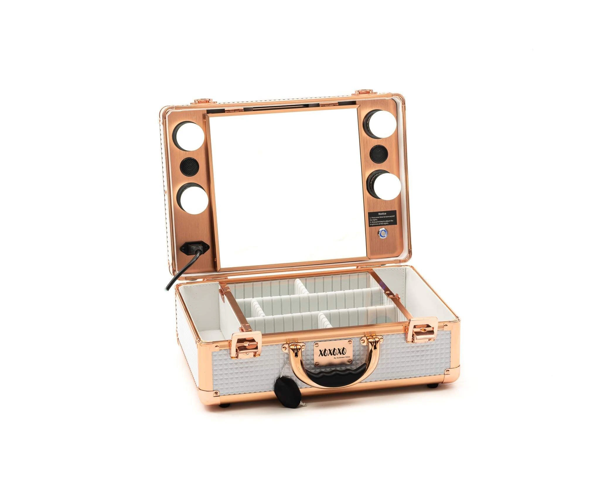 Makeup Case / Station-XOXOXO ROSE GOLD & WHITE DIAMOND