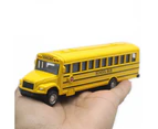 Alloy Pull Back School Bus Model Collection Vehicle Children Car Toy Decor Gift Yellow