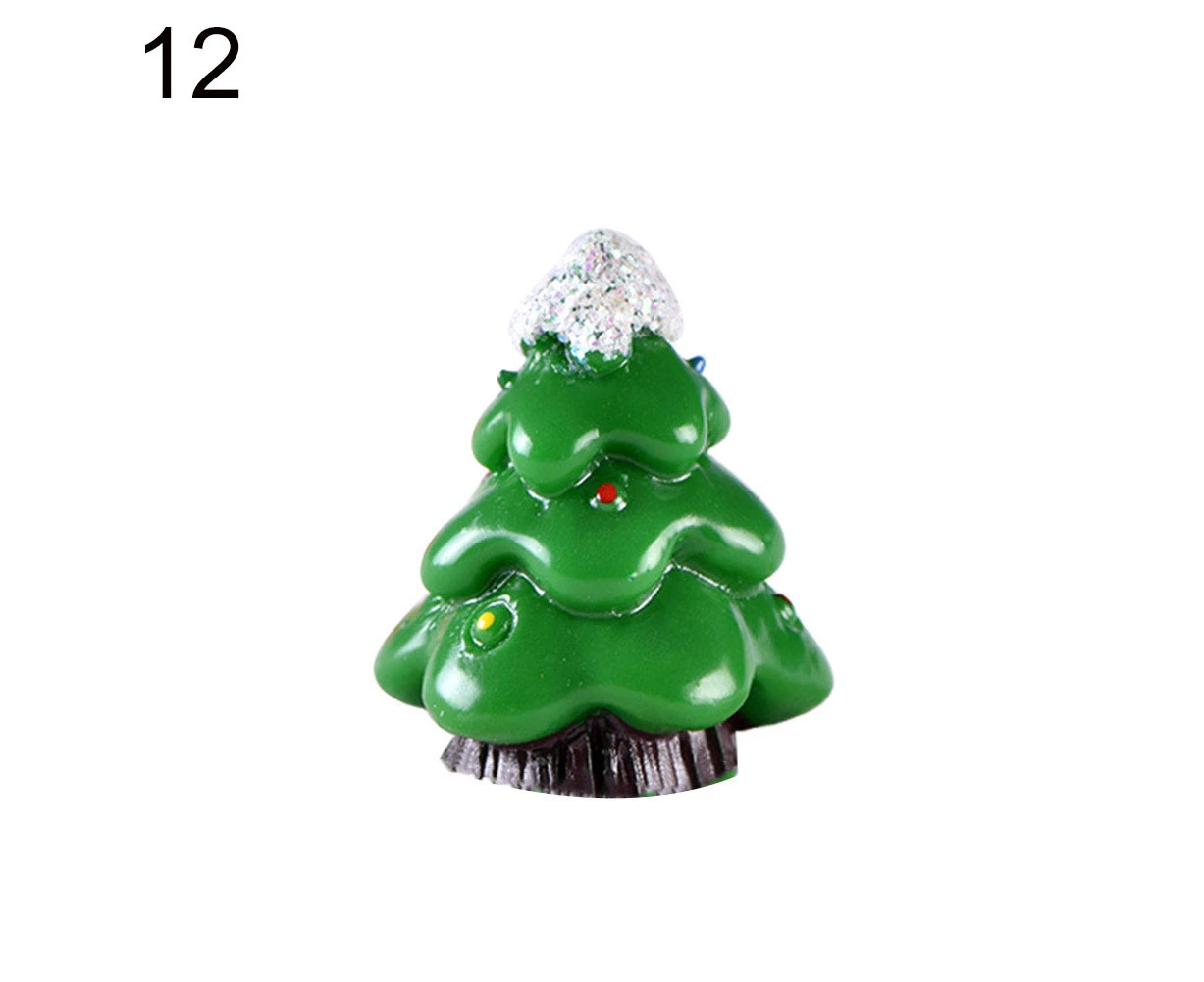 Resin Mini Christmas Santa Claus Tree Snowman Figurine DIY Fairy Garden Decor - 12