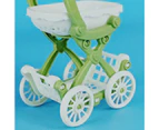 Shopping Cart Model Simulated Portable Plastic Doll Accessories Shopping Cart for Ornament - Green