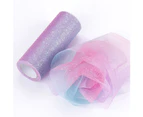 Rainbow Glitter Tulle Roll for Table Runner Chair Sash Bow DIY Sewing Craft - Dark Color