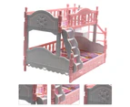 Pretend Play Toy Fun Realistic Plastic Cute Doll House Furniture Bunk Bed for Girls - Pink