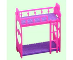 Pretend Play Toy Fun Realistic Plastic Cute Doll House Furniture Bunk Bed for Girls - Pink