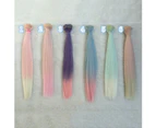 Gradient Long Straight Wig Synthetic Hair Extension Accessory for DIY BJD Doll - 3
