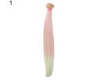 Gradient Long Straight Wig Synthetic Hair Extension Accessory for DIY BJD Doll - 2