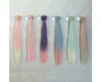 Gradient Long Straight Wig Synthetic Hair Extension Accessory for DIY BJD Doll - 7