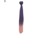 Gradient Long Straight Wig Synthetic Hair Extension Accessory for DIY BJD Doll - 4
