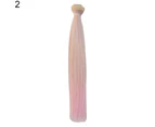 Gradient Long Straight Wig Synthetic Hair Extension Accessory for DIY BJD Doll - 7