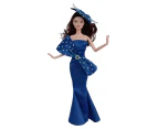 Kids Toy Elegant Good-looking Beautiful Eye-catching Adorable Entertainment Cloth Doll Clothes Hair Accessories for Child - Blue