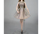 Doll Skirt E Decorative Cloth Washable Doll Fashion Set Pop-Star Dress Daily Use - Brown