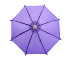 Doll Umbrella Cute Decorative Solid Color Dollhouse Open Close Umbrella Decoration Daily Use - Purple