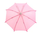 Doll Umbrella Cute Decorative Solid Color Dollhouse Open Close Umbrella Decoration Daily Use - Pink
