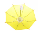 Doll Umbrella Cute Decorative Solid Color Dollhouse Open Close Umbrella Decoration Daily Use - Yellow