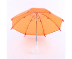 Doll Umbrella Cute Decorative Solid Color Dollhouse Open Close Umbrella Decoration Daily Use - Orange