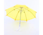 Doll Umbrella Cute Decorative Solid Color Dollhouse Open Close Umbrella Decoration Daily Use - Yellow