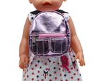 Doll Toy Adorable Handmade Fabric Fashion Double Straps Backpack for Kid - Pink