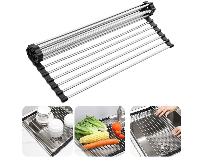 Roll-Up Dish Drying Rack 17X 13.5 - Foldable Multipurpose Heat Resistant  Kitchen Rollup Dish Drainer Mat 45*35Cm
