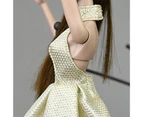 Doll Dress Backless Halter Design Cloth 30cm Doll Solid Color Clothing Skirt for Children - Yellow