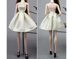 Doll Dress Backless Halter Design Cloth 30cm Doll Solid Color Clothing Skirt for Children - Yellow