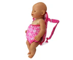 Doll Backpack Printing Doll Accessories Thick Baby Doll Carrier Backpack with Straps for 18 Inch Dolls - Red