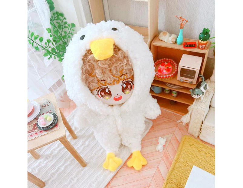 Doll Clothes Portable Delicate Fabric Doll Long Legged White Goose Jumpsuit for Fun