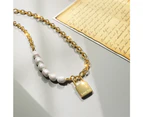 Elinor Freshwater Baroque Pearls Lock-Pendant Necklace