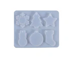 Christmas Snowflake Snowman Epoxy Resin Mold Pendants Ornaments Silicone Mould