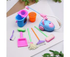 9Pcs Dollhouse Toy Educational Funny Plastic Doll Accessories Mini Cleaning Tool for Kid