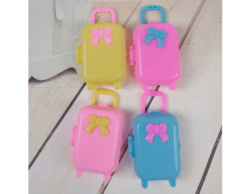 2Pcs/Set Suitcase Toy Cute Cosplay Lightweight Dollhouse Miniature Luggage Suitcase Storage Toy for Kids
