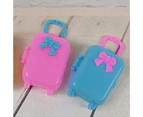 2Pcs/Set Suitcase Toy Cute Cosplay Lightweight Dollhouse Miniature Luggage Suitcase Storage Toy for Kids