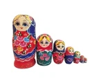 7Pcs/Set Stackable Flower Girl Matryoshka Nesting Dolls Puzzle Toy Home Decor - Tangerine