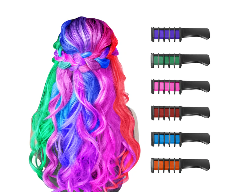 New Hair Chalk Comb Temporary Bright Hair Color Dye for Girls Kids, Washable Hair Chalk Temporary Hair Color Dye