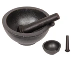 13cm Cast Iron Mortar & Pestle Set, Crusher/Grinder Cookware Home Gift - Black