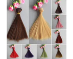 15cm Long Straight Synthetic Fiber Wig Hair Extension for BJD SD Doll Accessory - Khaki
