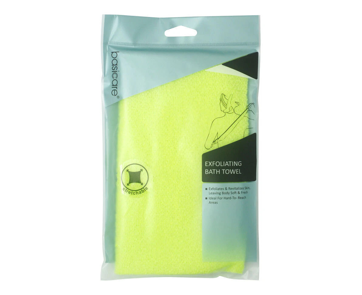 Basicare Exfoliating Bath Towel Yellow