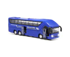 Car Toy Easy to Operate Pull Back Drive Alloy Long-distance Bus Model for Boy Blue
