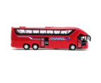 Car Toy Easy to Operate Pull Back Drive Alloy Long-distance Bus Model for Boy Red