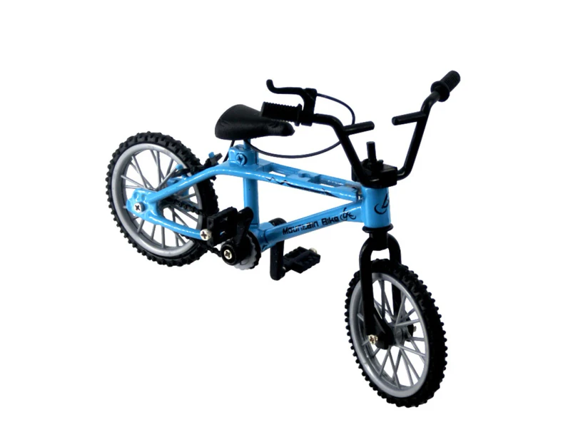 1/18 Diecast Mini Finger Mountain Bike Bicycle Crafts Desktop Decor Kids Toy - Blue