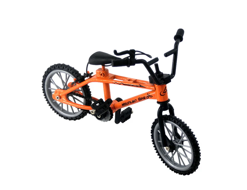 1/18 Diecast Mini Finger Mountain Bike Bicycle Crafts Desktop Decor Kids Toy - Orange